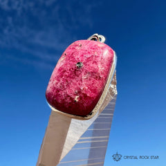 Tugtupite Sterling Silver Pendant, UV Reactive