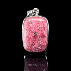 Tugtupite Sterling Silver Pendant, UV Reactive