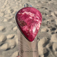 Greenland Tugtupite Silver Teardrop Pendant