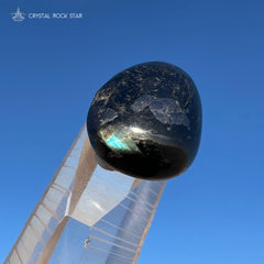 Rare Blue Nuummite Drilled Stone Pendant