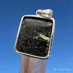 Flashy Greenland Nuummite Silver Pendant