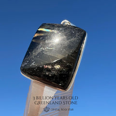 Flashy Greenland Nuummite Silver Pendant