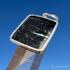 Flashy Greenland Nuummite Silver Pendant