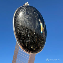 Greenland Nuummite Silver Oval Pendant