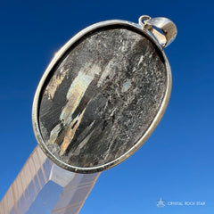 Greenland Nuummite Silver Oval Pendant