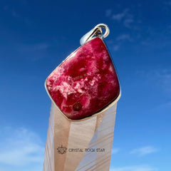 Rare Greenland Tugtupite UV Reactive Silver Pendant