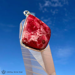 Rare Greenland Tugtupite UV Reactive Silver Pendant