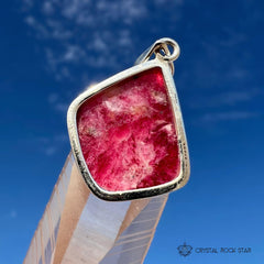 Rare Greenland Tugtupite UV Reactive Silver Pendant