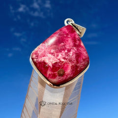 Rare Greenland Tugtupite UV Reactive Silver Pendant