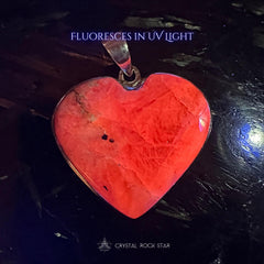 Reserved - Rare Tugtupite Heart Silver Pendant