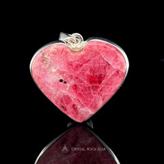 Reserved - Rare Tugtupite Heart Silver Pendant