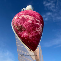 Greenland Tugtupite Silver Teardrop Pendant