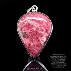 Greenland Tugtupite Silver Teardrop Pendant