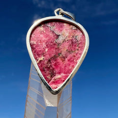 Greenland Tugtupite Silver Teardrop Pendant