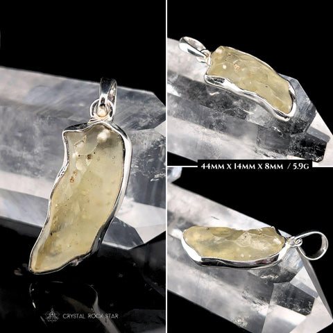 Libyan Desert Glass Tektite Silver Pendant