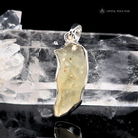 Libyan Desert Glass Tektite Silver Pendant