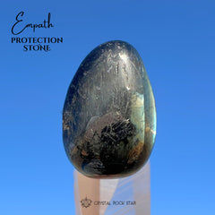 Rare Blue Nuummite Drilled Stone Pendant
