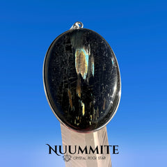 Greenland Nuummite Silver Oval Pendant