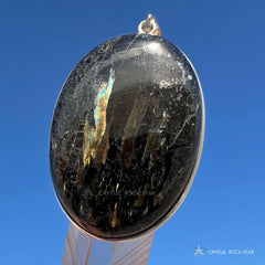 Greenland Nuummite Silver Oval Pendant