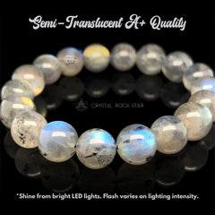Labradorite Bracelet 12mm Beads 7.25" - 7.5"