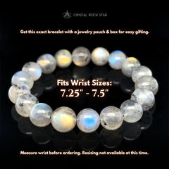 Labradorite Bracelet 12mm Beads 7.25" - 7.5"