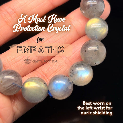 Labradorite Bracelet 12mm Beads 7.25" - 7.5"