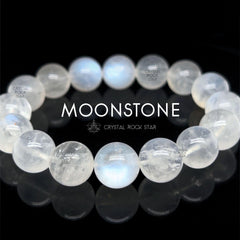 Blue Moonstone Bracelet 12mm Beads 7"