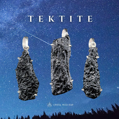 Raw Black Tektite Sterling Silver Pendant