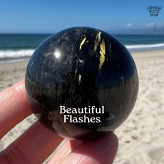 Greenland Nuummite Sphere 1.6"