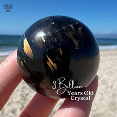 Flashy Greenland Nuummite Stone Sphere 1.6"