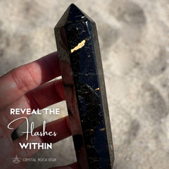 Nuummite Point Wand Obelisk 3.9"