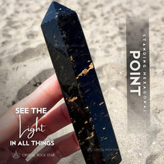 Nuummite Point Wand Obelisk 3.9"