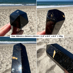 Nuummite Point Wand Obelisk 3.9"
