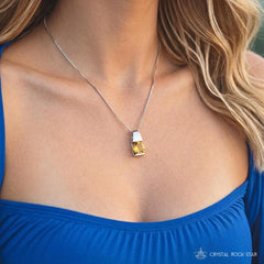 Natural Round Citrine Sterling Silver Necklace