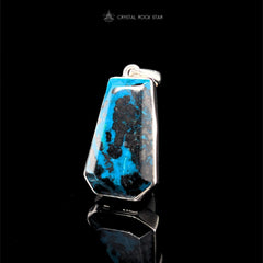 Shattuckite Coffin Crystal Silver Pendant