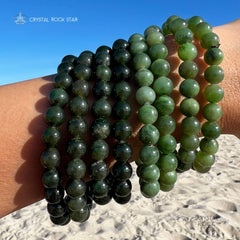 Genuine Jade Beaded Stretch Bracelet 8mm