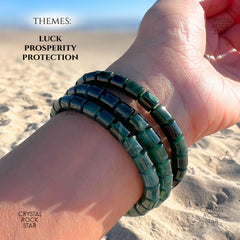 Jade Barrel Beaded Bracelet 7mm Beads