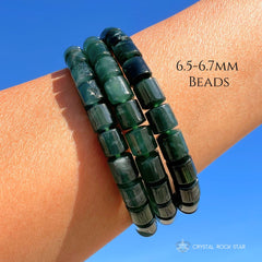 Jade Barrel Beaded Bracelet 7mm Beads