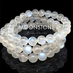 Blue Moonstone Beaded Bracelet 8mm