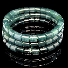Jade Barrel Beaded Bracelet 7mm Beads