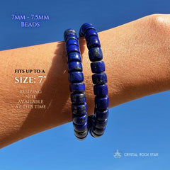 Lapis Lazuli Barrel Bead Stretch Bracelet 7mm