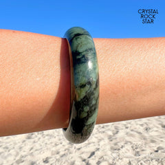 Jade Crystal Bangle Round Bracelet 58.5mm