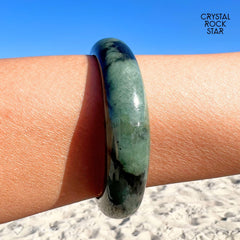 Jade Crystal Bangle Round Bracelet 58.5mm