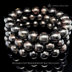 Arfvedsonite Beaded Stretch Bracelet 10mm