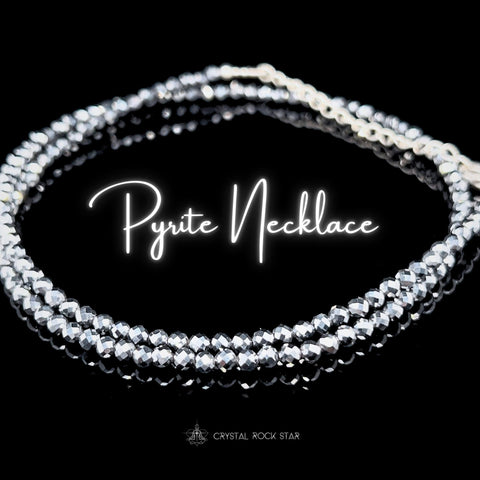 Sparkly Pyrite Faceted Dainty Beaded Necklace