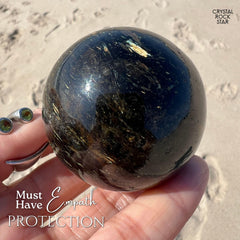 2" Greenland Nuummite Sphere 50mm Rare Crystal Ball