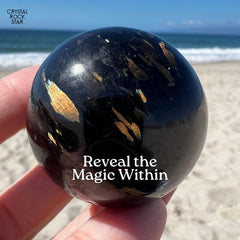 Flashy Greenland Nuummite Stone Sphere 1.6"