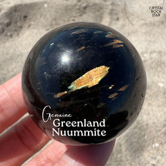 Flashy Greenland Nuummite Stone Sphere 1.6"