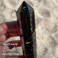 Nuummite Point Wand Obelisk 3.9"