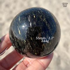 2.2" Greenland Nuummite Sphere Stone Crystal Ball 55mm